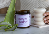 collagen vanilla latte recipe, plant-based collagen latte, collagen support latte, tremella mushroom latte, beauty latte recipe, best collagen latte