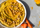 anti-inflammatory hummus, turmeric hummus recipe, healthy snack ideas, healing turmeric recipe, plant-based protein snack, golden hummus